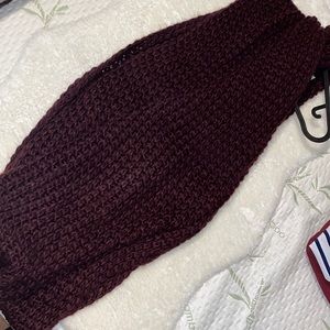 Knitted Burgundy Circle Scarf